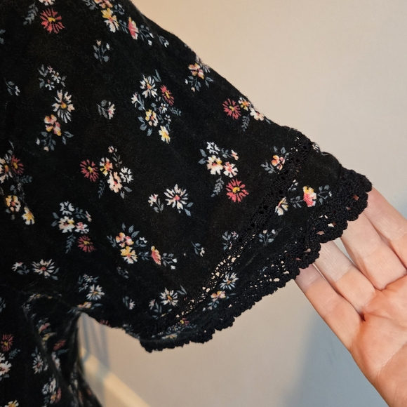 American Eagle Floral Square Neck Prairie Peasant Summer Dress - Picture 6 of 6